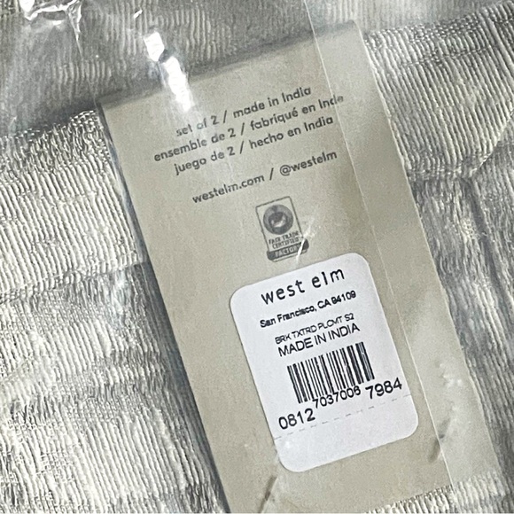 West Elm 🆕 Textured Jacquard Placemats • Platinum Bark • NWT - Picture 6 of 13